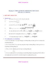 Bài giảng số 1 Thiết lập phương trình đường thẳng dạng tổng quát và tham số
